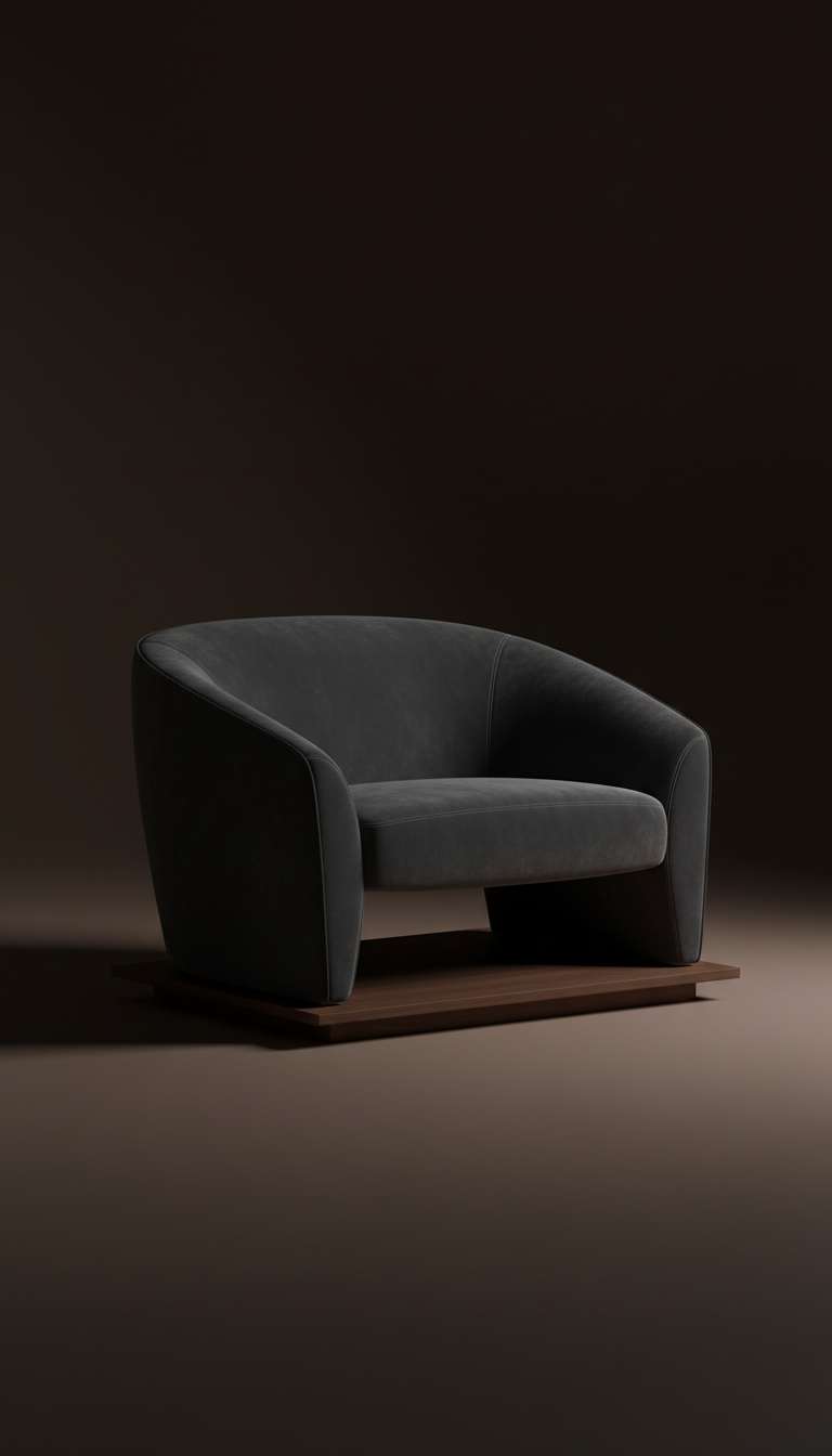 Velvet Crescent Lounge Chair