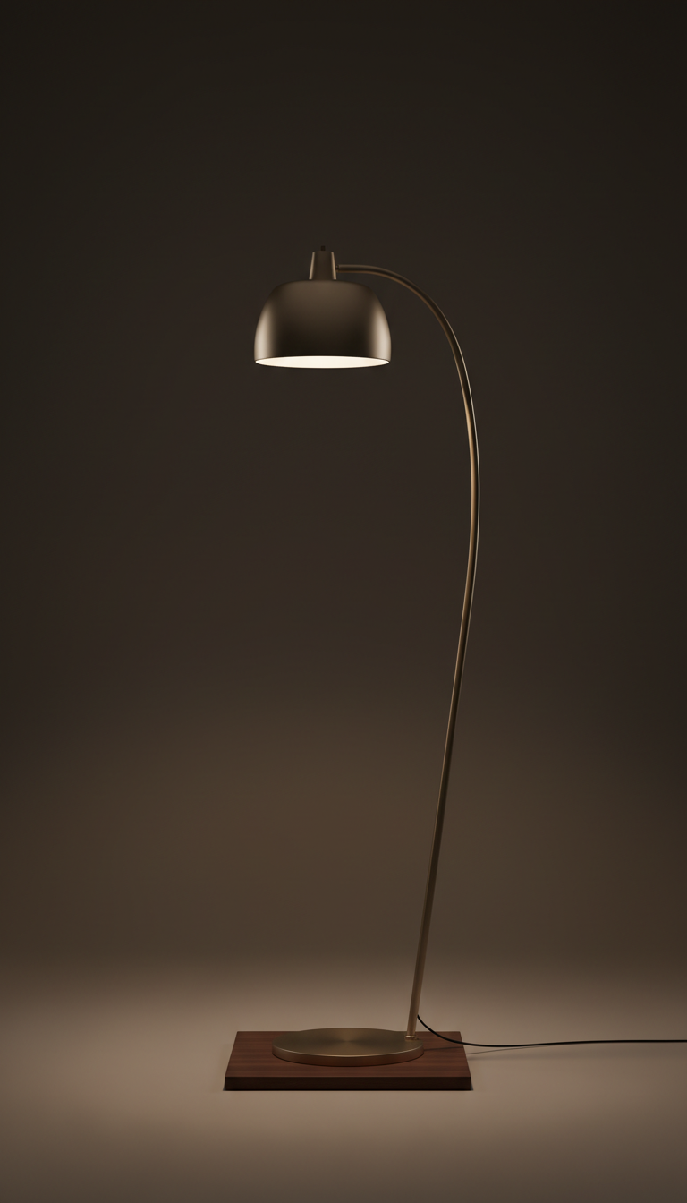 Bronzed Champagne Arc Floor Lamp