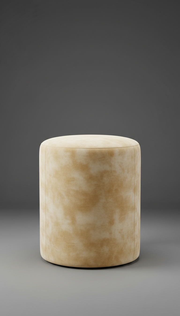 Ivory Veil velvet ottoman