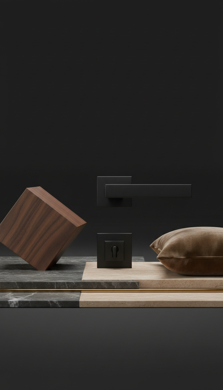 Matte black metal hardware set